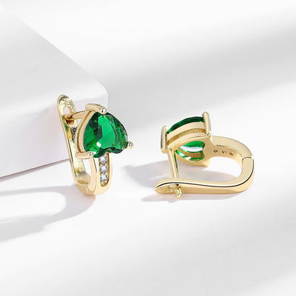 Loving Heart Zircon British Ear Clip Japanese and Korean Simple