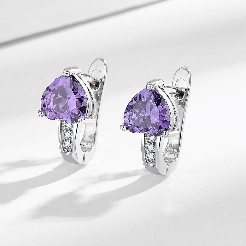 Loving Heart Zircon British Ear Clip Japanese and Korean Simple