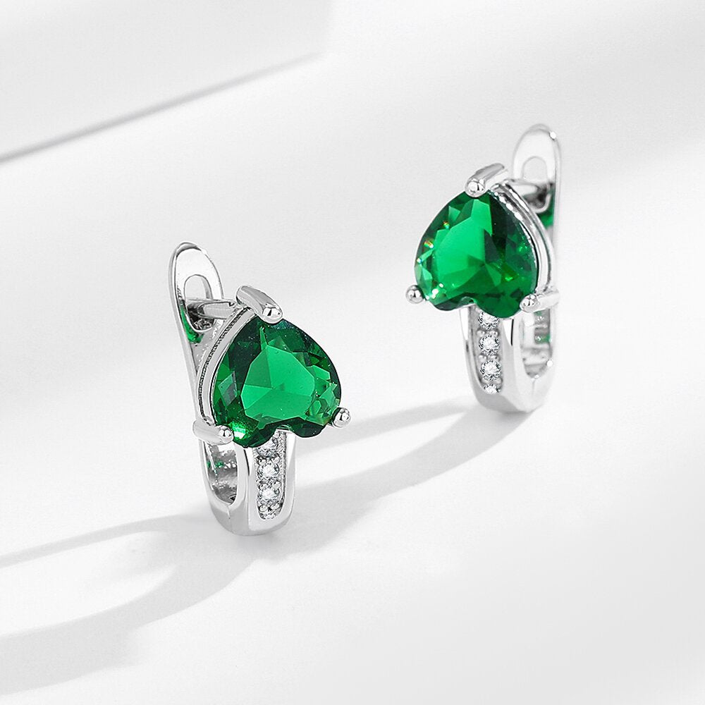 Loving Heart Zircon British Ear Clip Japanese and Korean Simple