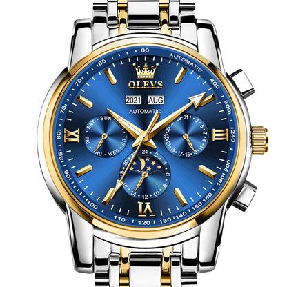 Automatic Couple Watches Set Casual Stainless Steel Waterproof His and Hers Wristwatch for Valentines Anniversary Wedding Romantic Chrismas Gifts, Luxury Watches Set of 2