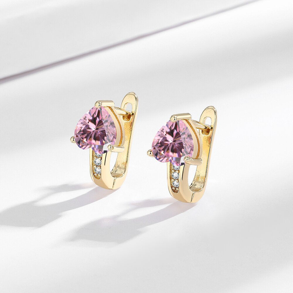 Loving Heart Zircon British Ear Clip Japanese and Korean Simple