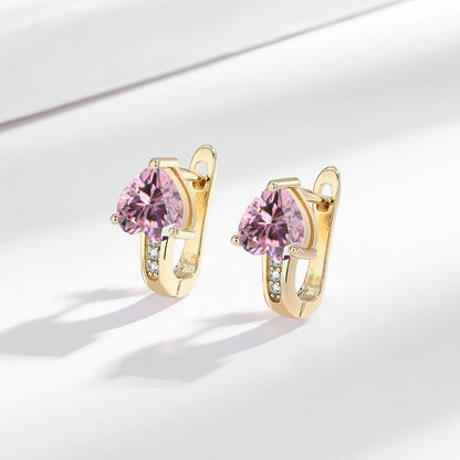 Loving Heart Zircon British Ear Clip Japanese and Korean Simple