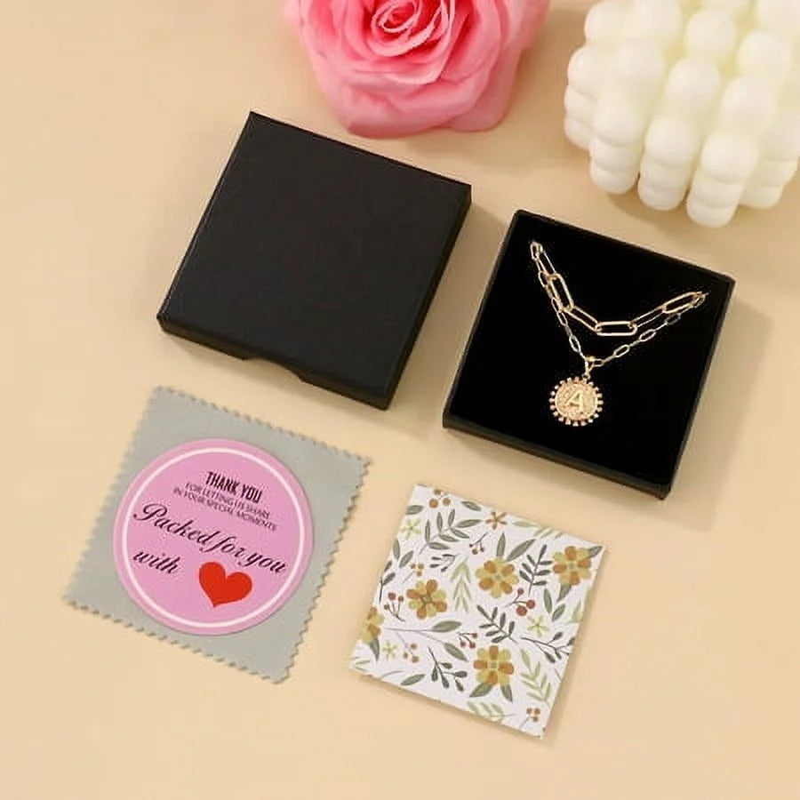 Gold Initial Necklaces for Women Layering Paperclip Link Coin Necklaces Gift for Women