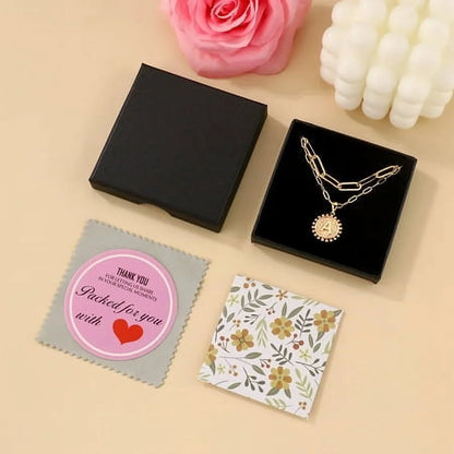 Gold Initial Necklaces for Women Layering Paperclip Link Coin Necklaces Gift for Women