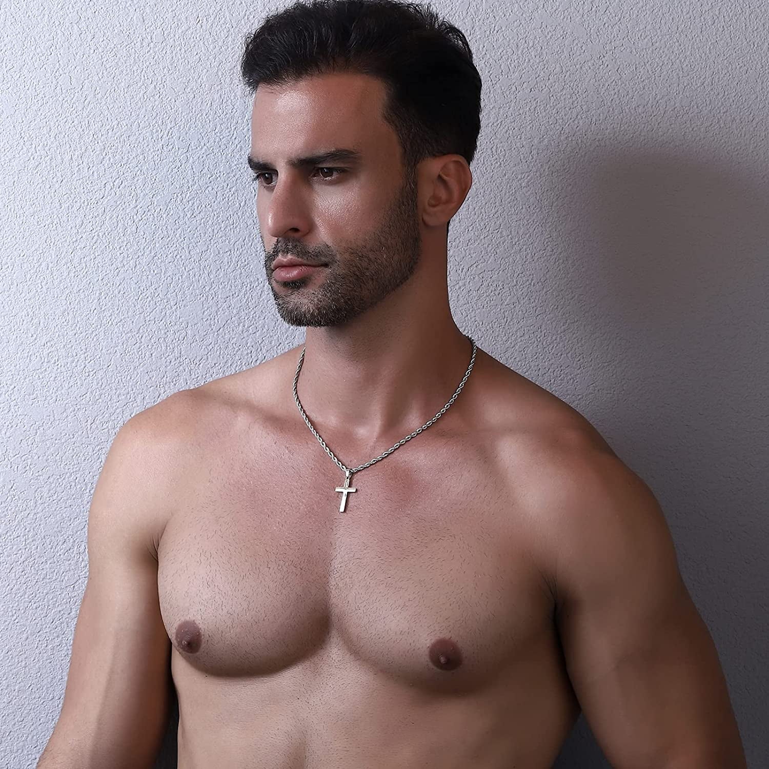 2025 Graduation Gifts for Him Boys Kids Teenages Teen Boyfriend Brother Son Grandson Graduates Silver Cross Necklace Pendant Chain Set Catholic Religious Christian Jewelry Gifts Ideas Age