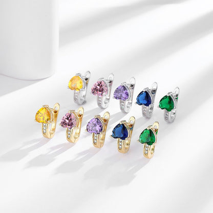 Loving Heart Zircon British Ear Clip Japanese and Korean Simple