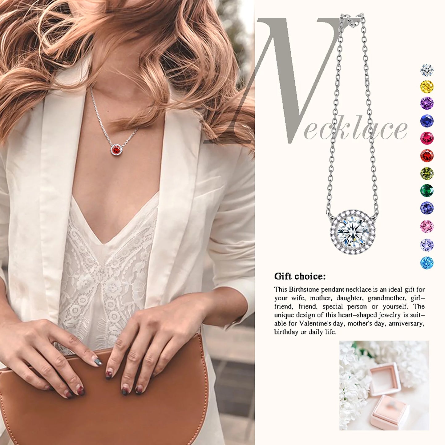 September Birthstone Necklaces Silver Plated round Shape Pendant Blue Birthstone Necklace Jewelry Birthday Gifts for Men and Women